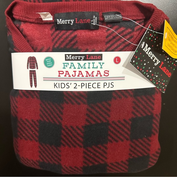 Merry Lane Big Kids Checkers Red Pajama Set Size Large NWT - Picture 7 of 7